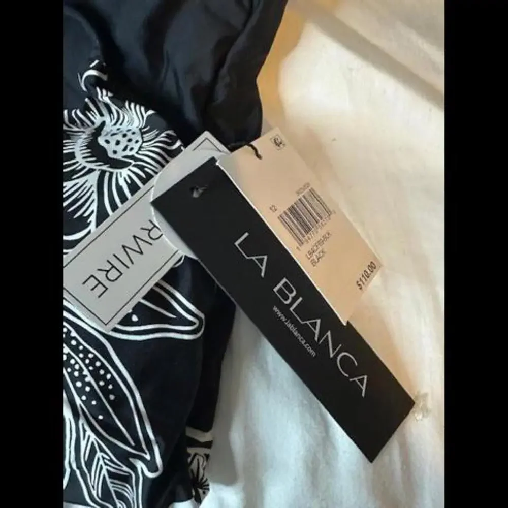 NWT La Blanca Tankini Swimsuit Top, Black//Shadow Floral, SIZE 12 - Picture 3 of 5